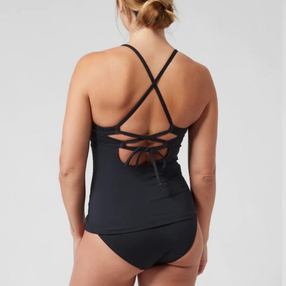 NWT Athleta Triangle Tankini Top - Black Size A - C - Picture 2 of 5